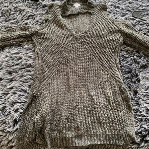 Green knitted sweater